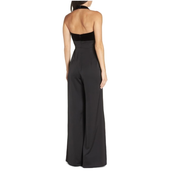 NWT! Jill Stuart Velvet Halter Flare Leg Jumpsuit 0 - Picture 2 of 8